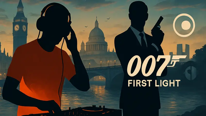 Обложка игры 007 First Light с Джеймсом Бондом и символикой IO Interactive