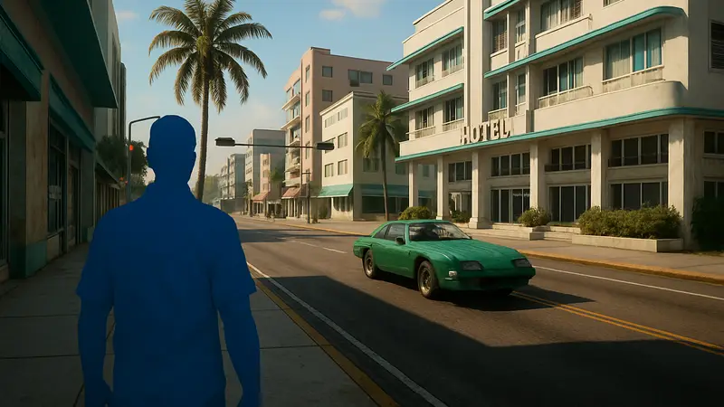 Скриншот GTA: Vice City, запущенной внутри GTA: San Andreas через мод
