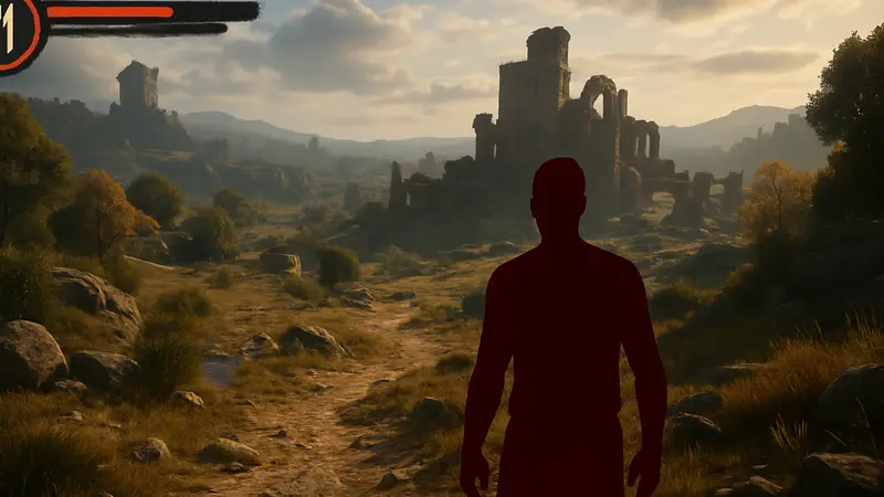 Скриншот из игры Crimson Desert с элементами интерфейса, показывающими систему голода.