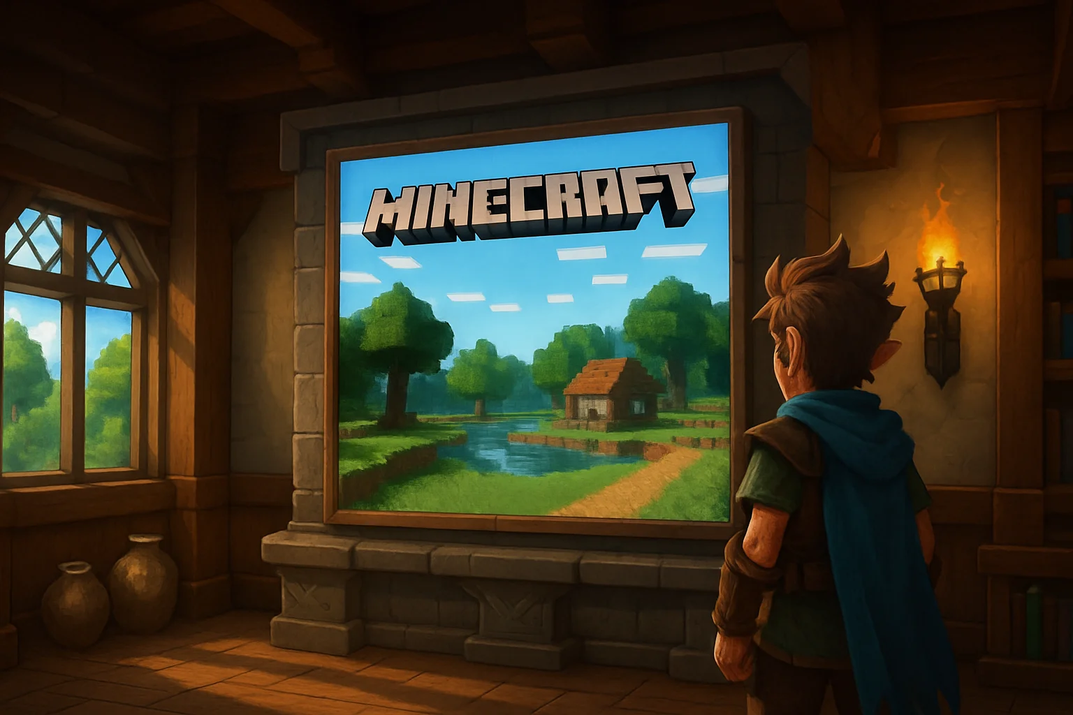 Скриншот из Hytale, на котором видна внутриигровая версия Minecraft, или изображение креативного моддинга сцены Hytale.