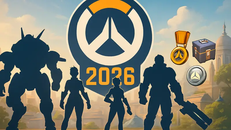 Герои Overwatch на фоне логотипа событий 2026 года, внутриигровые награды
