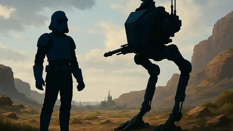 Фигурки имперского пилота и шагохода AT-RT от Hot Toys по «Мандалорцу и Грогу».