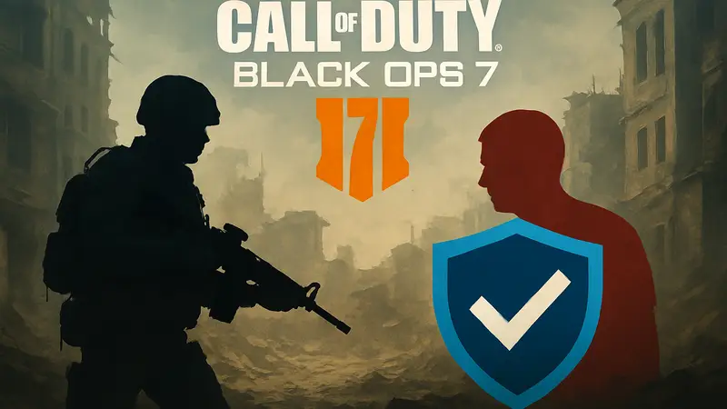 Логотип Call of Duty Black Ops 7 и античита RICOCHET, символизирующие борьбу с читерами в игре.