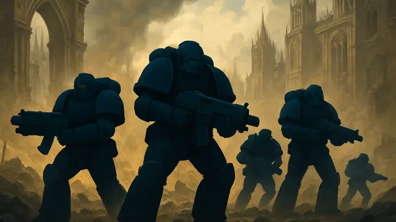 Космодесантники из Warhammer The Horus Heresy с новым комби-оружием и дробовиками на поле боя.