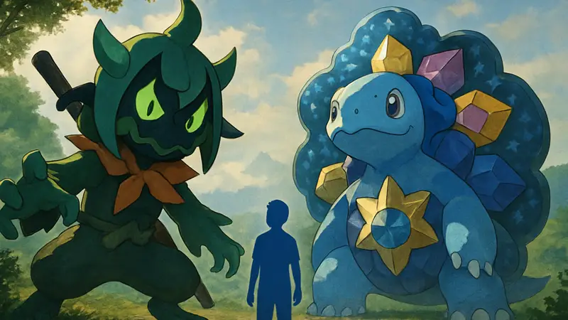 Редкие покемоны Огерпон и Терапагос из Pokemon Scarlet and Violet.