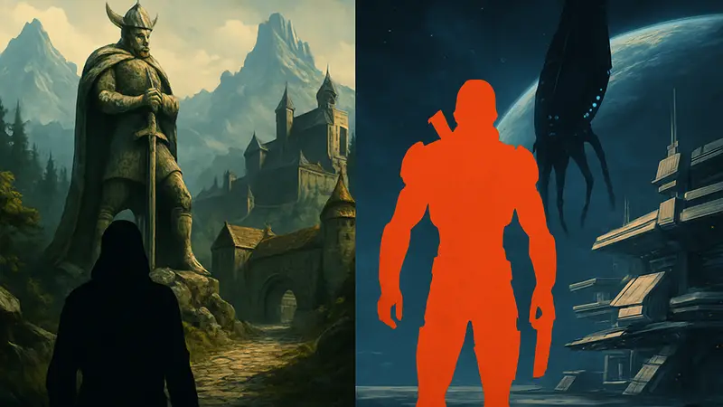 Игровые миры с лучшим лором и проработкой: арт из The Elder Scrolls или Mass Effect.