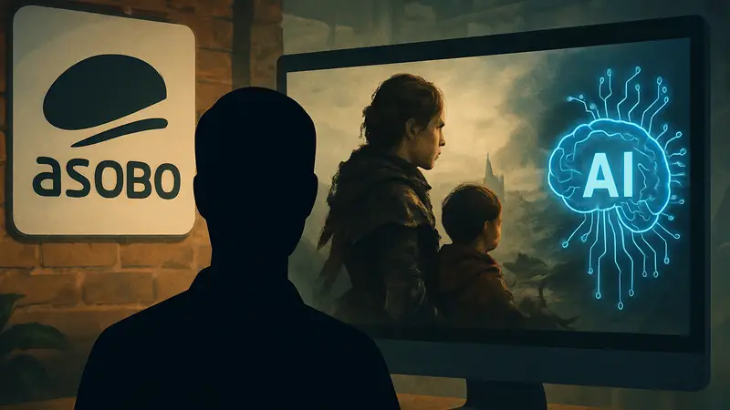 Логотип Asobo Studio, скриншот A Plague Tale, искусственный интеллект в играх, разработка игр