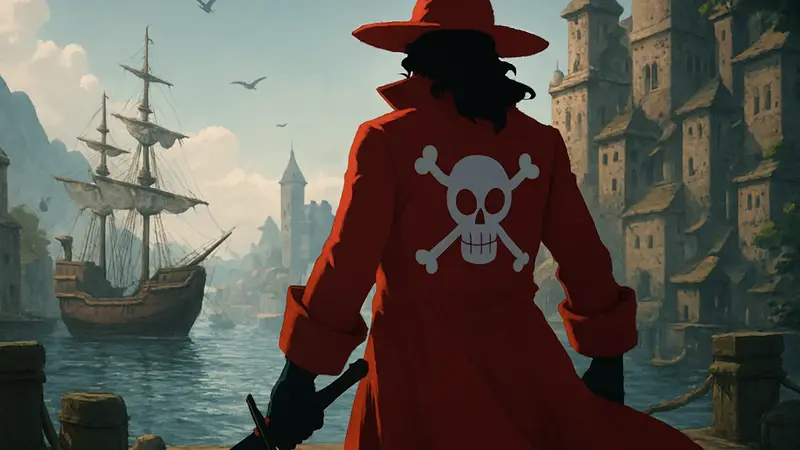 Изображение персонажа из One Piece, возможно, пирата или известного героя.