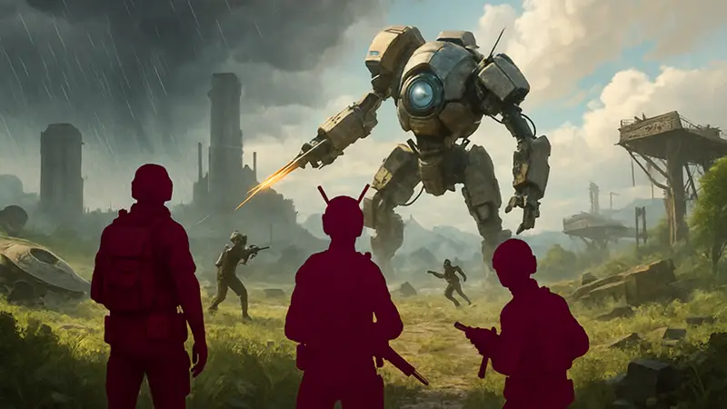 Скриншот из игры Arc Raiders с элементами динамичной смены погодных условий на карте.