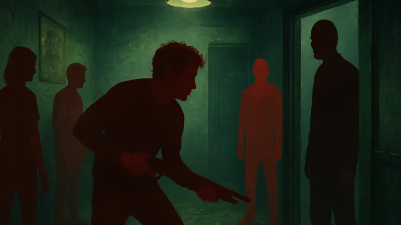 Постер фильма «Зелёная комната» с Антоном Ельчиным и другими актёрами.