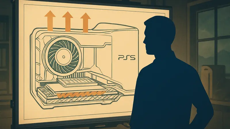 Схематичное изображение системы охлаждения консоли PlayStation, патент Sony для PS6