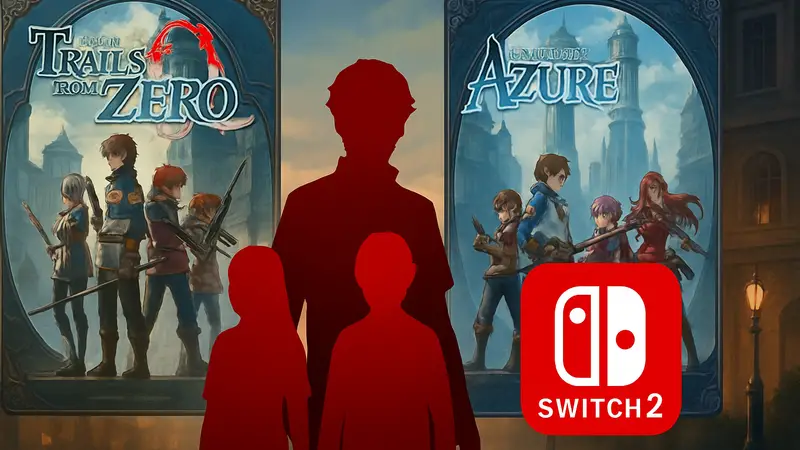 Обложки игр The Legend of Heroes: Trails from Zero и Trails to Azure, логотип Nintendo Switch 2.