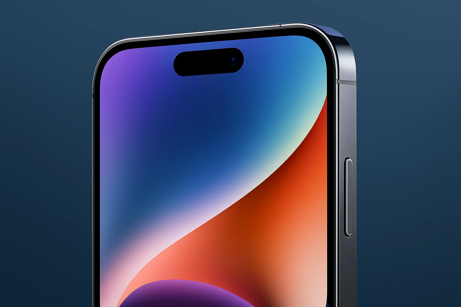 Изображение демонстрирует концепт Dynamic Island в iPhone 18 Pro, показывая уменьшенную ширину.