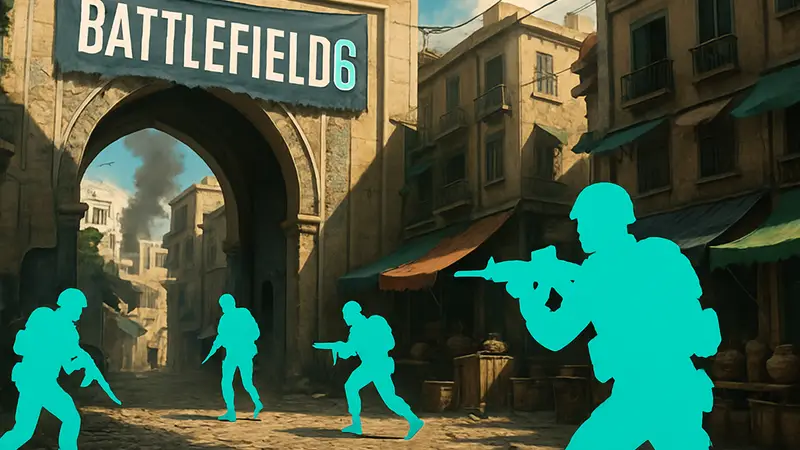 Тизер обновления Battlefield 6 с изображением карты Cairo Bazaar и улучшенной видимости бойцов.