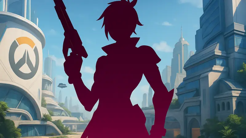 Изображение нового героя Overwatch Шион, демонстрирующее её дизайн и класс.