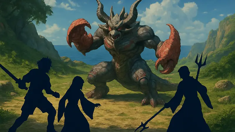 Скриншот из одной из PS2 JRPG, например Final Fantasy X, демонстрирующий боевую систему.