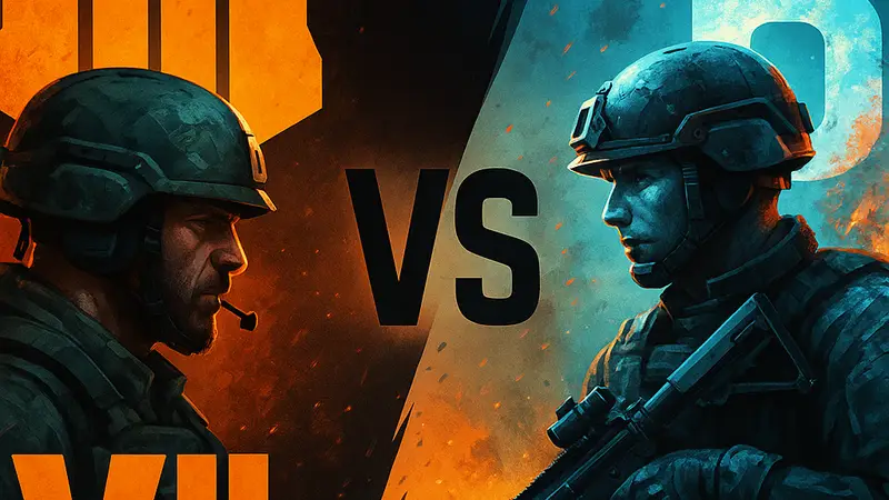 Логотипы Call of Duty Black Ops 7 и Battlefield 6, символизирующие их соперничество на консолях