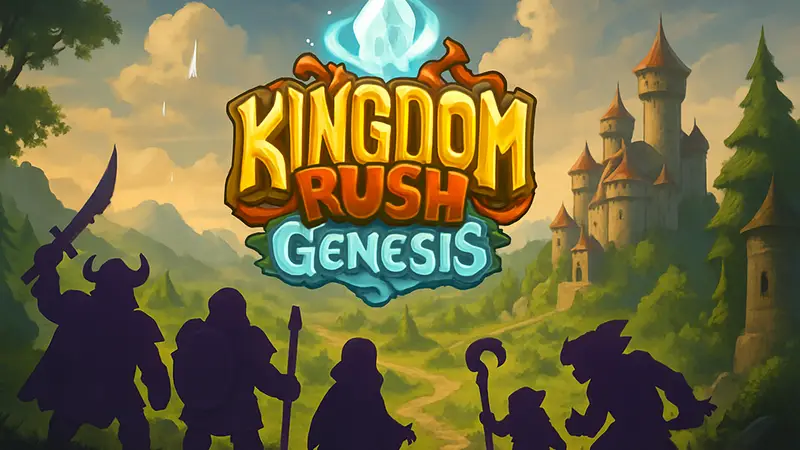 Логотип Kingdom Rush 6: Genesis, анонс мобильной игры в жанре Tower Defense.