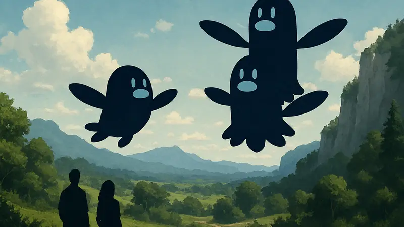 Фанарт с региональными формами Диглетта и Дагтрио летающего типа из вселенной Pokemon