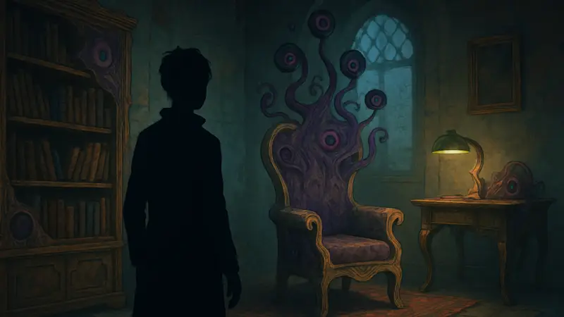 Фрагмент интерьера с Аномальной Мебелью из игры Neverness to Everness (NTE), демонстрирующий её уникальный дизайн.