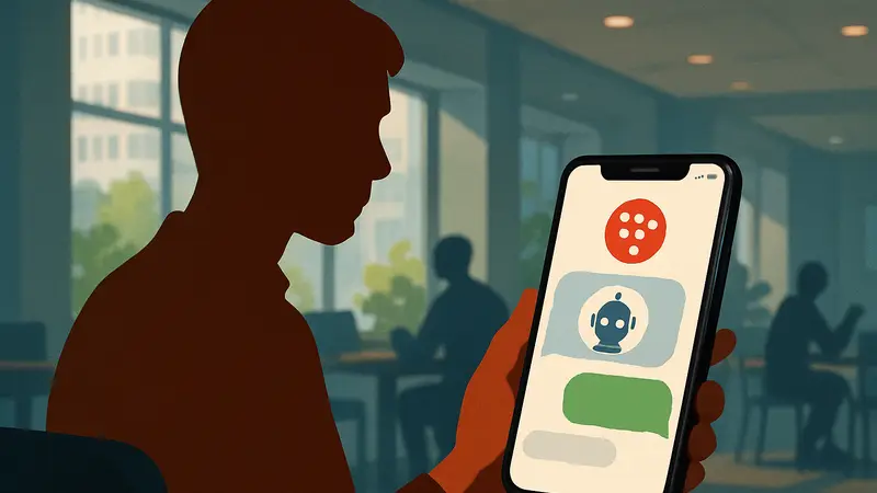 Смартфон с текстовым сообщением, символизирующим взаимодействие с ИИ-агентом через сервис Poke