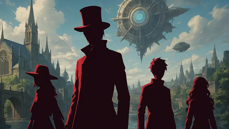 Яркий постер к аниме Lord of Mysteries, демонстрирующий персонажей и фэнтезийный мир 2027 года