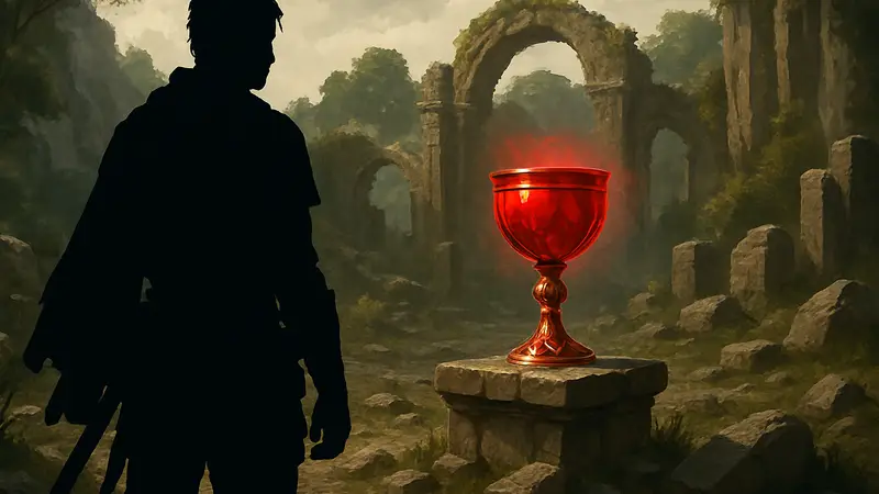 Изображение Темного Красного Кубка из игры Crimson Desert, увеличивающего выносливость