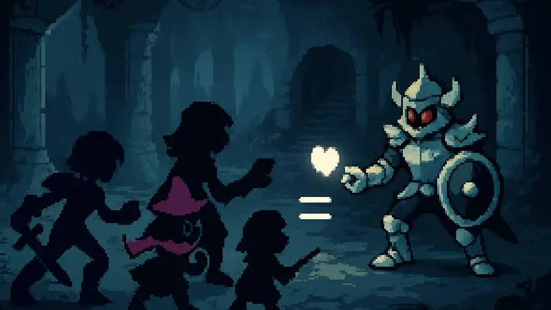 Кадр из Deltarune Chapter 5 с главными героями в характерном пиксельном стиле, демонстрирующий элементы боя