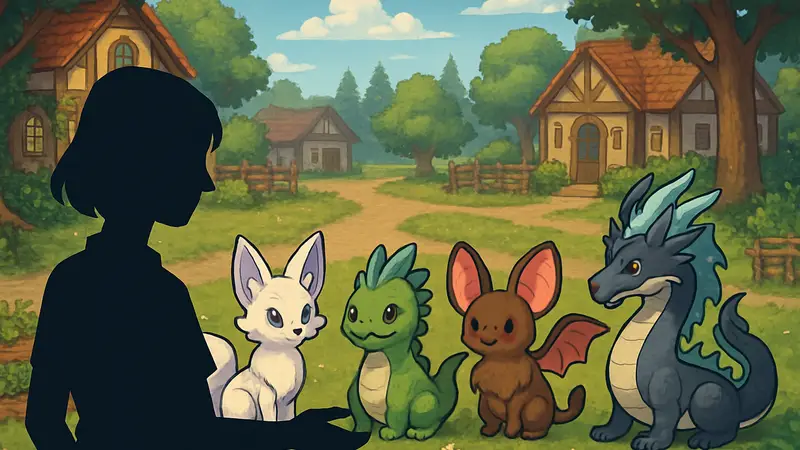 Новые скины для питомцев монстров в игре Fields of Mistria, демонстрирующие кастомизацию