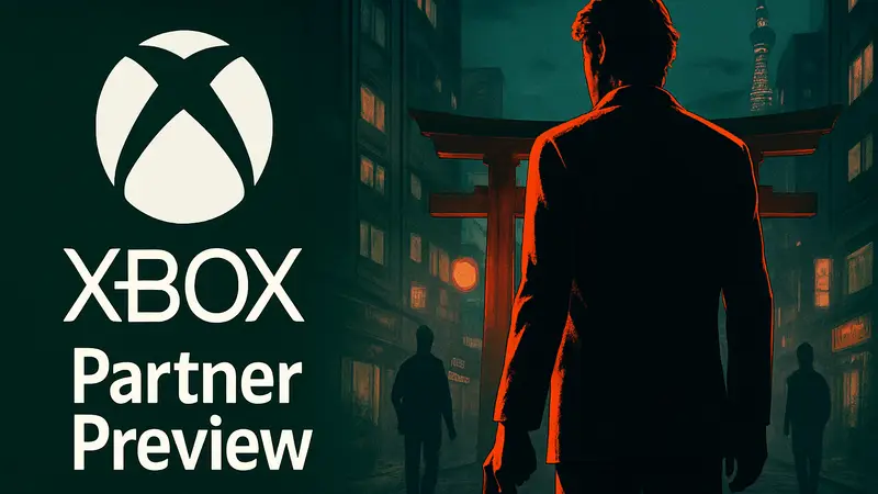 Логотип Xbox Partner Preview с изображением игры Stranger Than Heaven и анонсом геймплея.