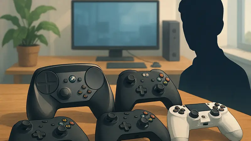 Steam Controller и контроллеры сторонних производителей на столе для сравнения