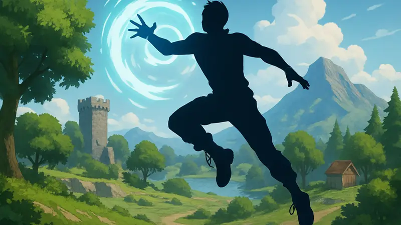 Игровой персонаж Fortnite использует способность Воздушного Спрайта, летая или высоко прыгая в воздухе.