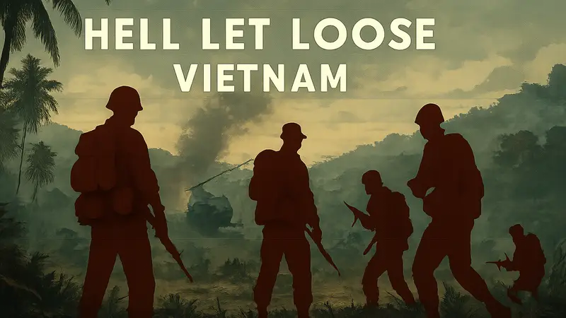 Логотип Hell Let Loose: Vietnam на фоне Вьетнамской войны, анонс кроссплея