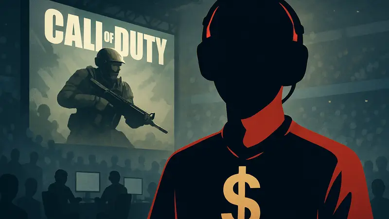 Портрет киберспортсмена Кристофера «Simp» Лера, чемпиона по Call of Duty, с указанием его состояния.