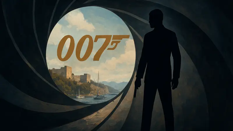 Эффектная заглавная заставка игры 007 First Light от IO Interactive, выполненная в стиле Джеймса Бонда