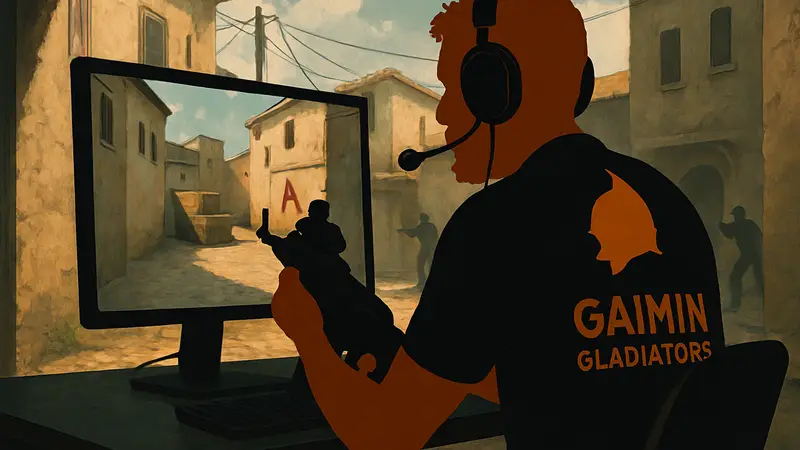 Легендарный киберспортсмен fer в форме Gaimin Gladiators играет в Counter-Strike.