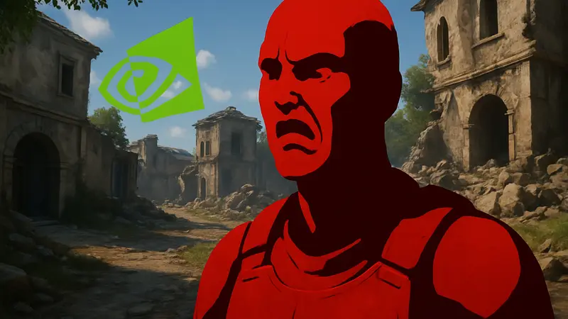 Игровой персонаж с искажённым лицом из-за Nvidia DLSS.