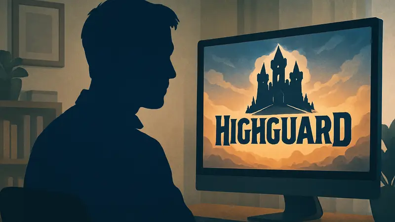 Логотип игры Highguard и изображение разработчика, вернувшегося в соцсети