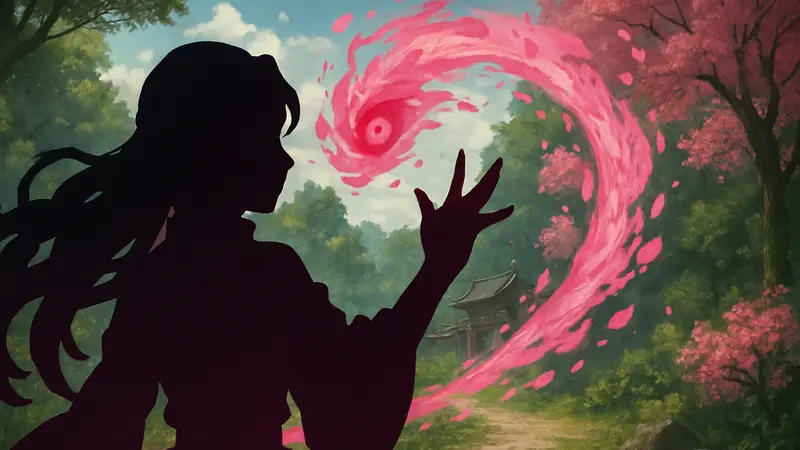 Хашира из Demon Slayer использует мощную способность "Дыхание Цветка" с "Багровым Глазом".