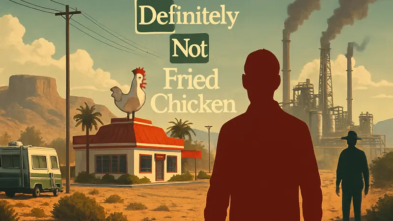 Обложка игры Definitely Not Fried Chicken, стилизованная под сериал Breaking Bad.
