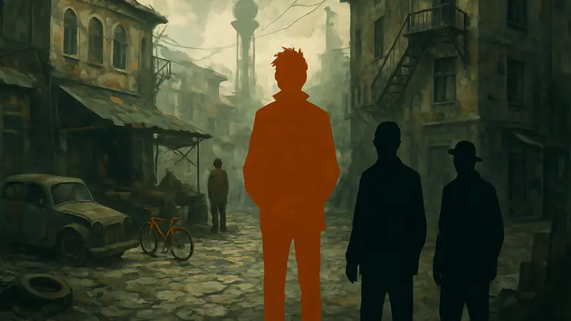 Арт в стиле Disco Elysium, представляющий новую игру с демоверсией на Steam Next Fest.