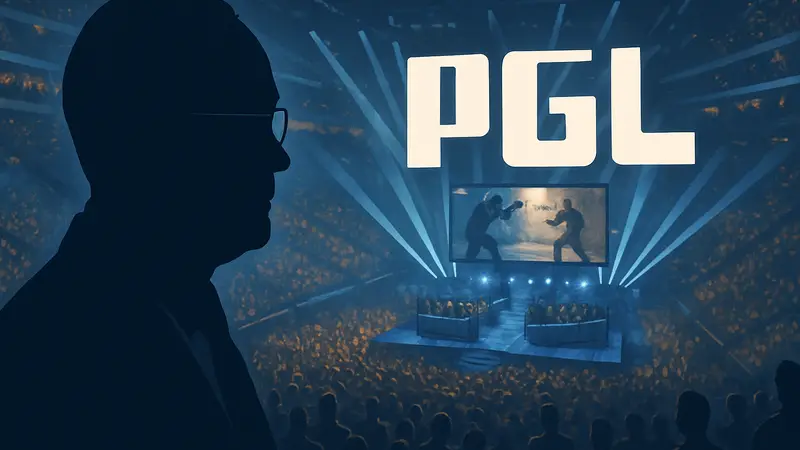 Мэр Клуж-Напоки Эмиль Бок и логотип PGL на фоне киберспортивного турнира