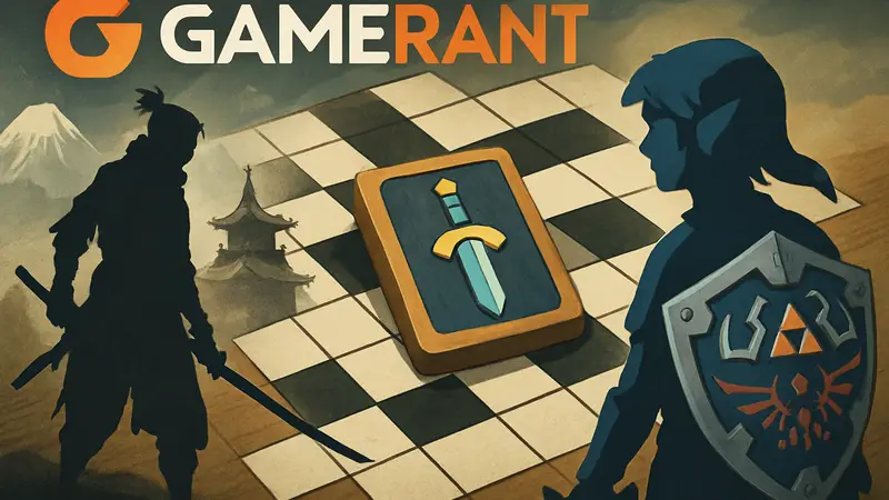 Логотип GameRant и изображение элементов кроссворда, связанных с играми