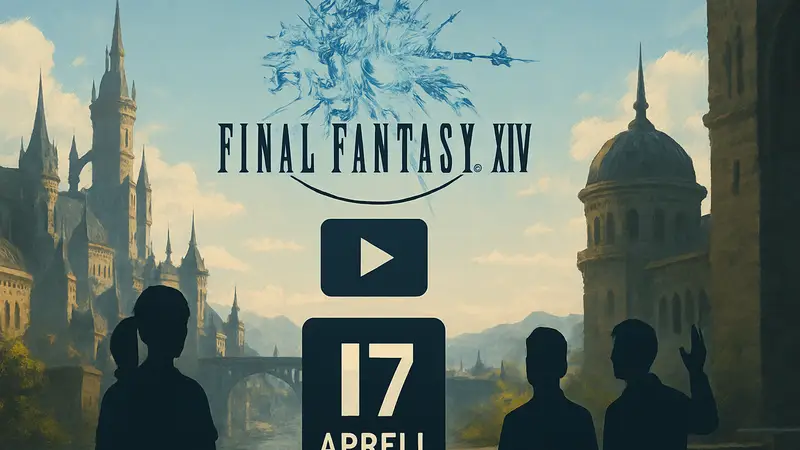 Логотип Final Fantasy 14 и анонс прямой трансляции Square Enix 17 апреля о будущем игры.