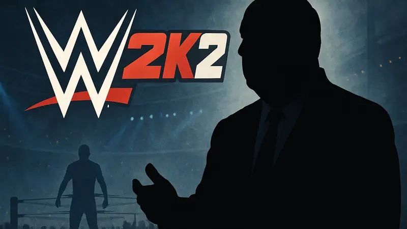 Пол Хейман, легендарный менеджер WWE, на фоне логотипа WWE 2K26, сюжет MyRise