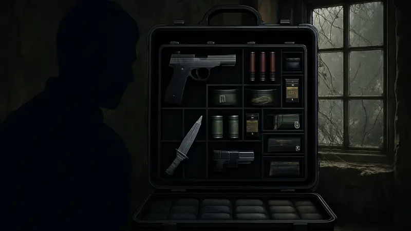 Игровой скриншот Resident Evil Village, показывающий инвентарь и несколько предметов.