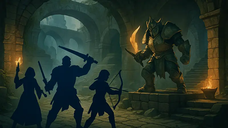 Геймплей Solasta 2 с персонажами D&D 5e, подчеркивающий тактические бои и ролевые элементы.