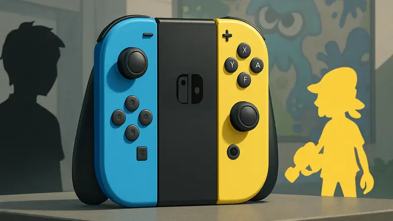 Изображение новых контроллеров Joy-Con 2 синего и жёлтого цветов для Nintendo Switch 2, демонстрирующее их дизайн.