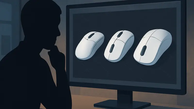 Трехмерные модели игровых мышей различных форм, отображаемые в веб-инструменте EloShapes.