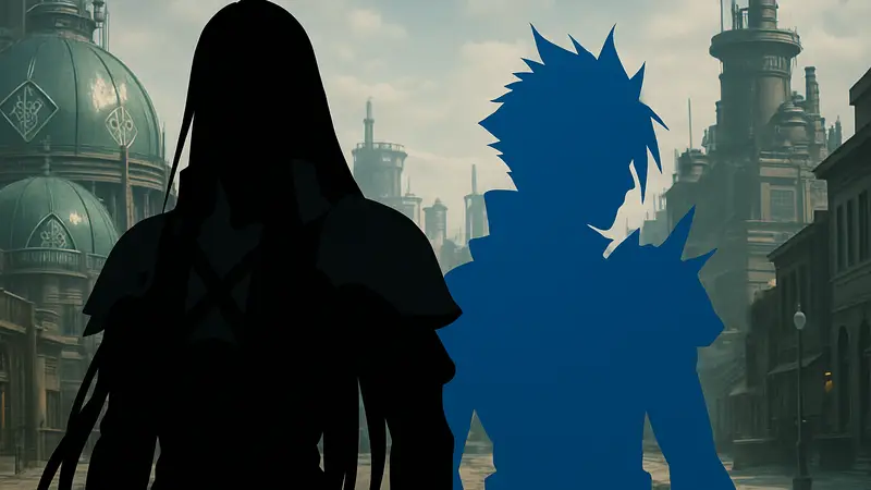 Изображение Сефирота в костюме Вайсса и Клауда в костюме Неро из FFVII Ever Crisis